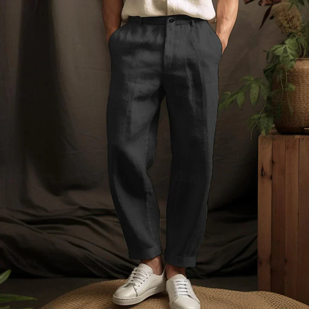 Herren Leinenhose Locker Passform Sommer