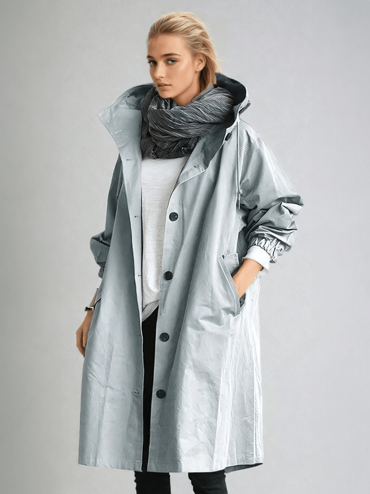 Damen Trenchcoat Wasserabweisend Lang