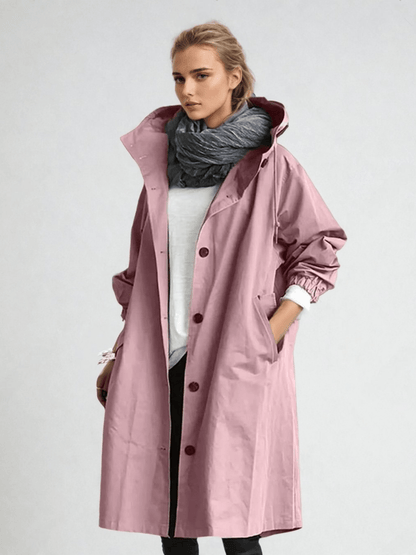 Damen Trenchcoat Wasserabweisend Lang
