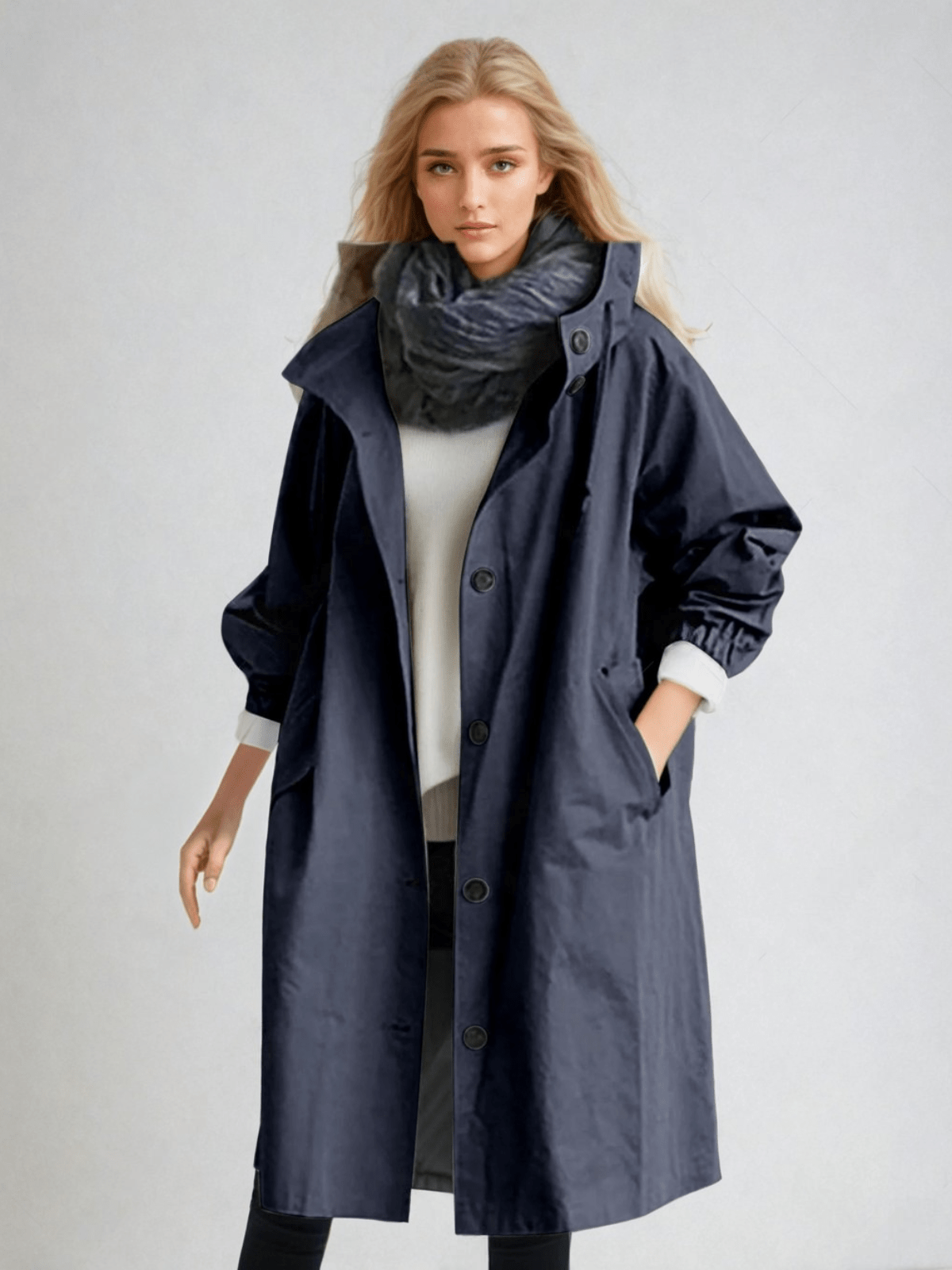 Damen Trenchcoat Wasserabweisend Lang