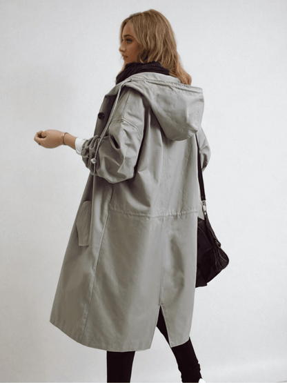 Damen Trenchcoat Wasserabweisend Lang
