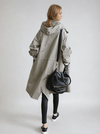 Damen Trenchcoat Wasserabweisend Lang