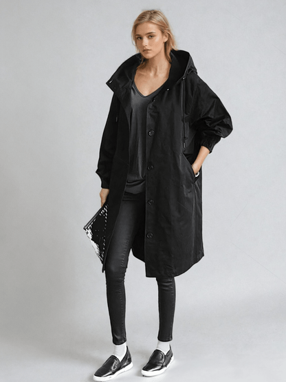 Damen Trenchcoat Wasserabweisend Lang