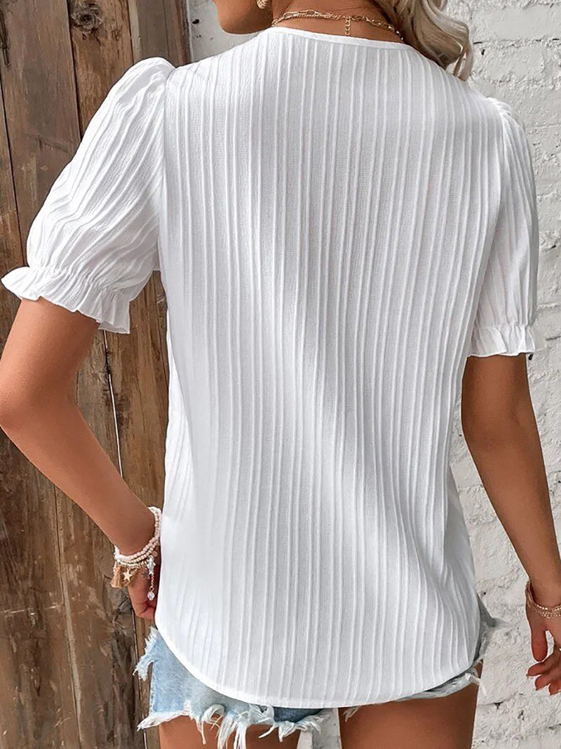 Damen Bluse Kurzarm Sommerleicht Elegante Bluse