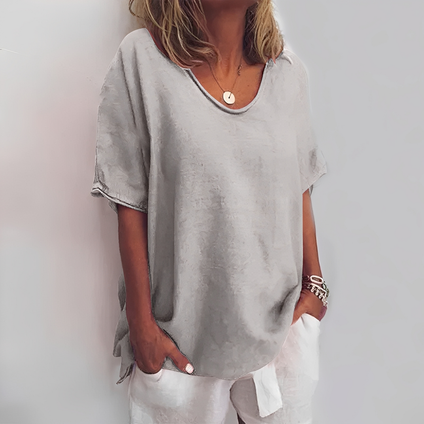 Damen T-Shirt 2er Pack Bequem Lockeres