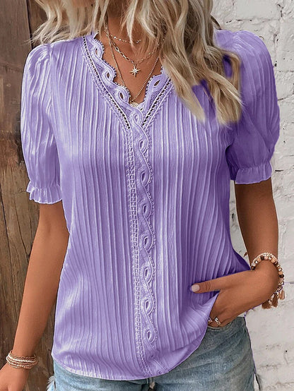 Damen Bluse Kurzarm Sommerleicht Elegante Bluse