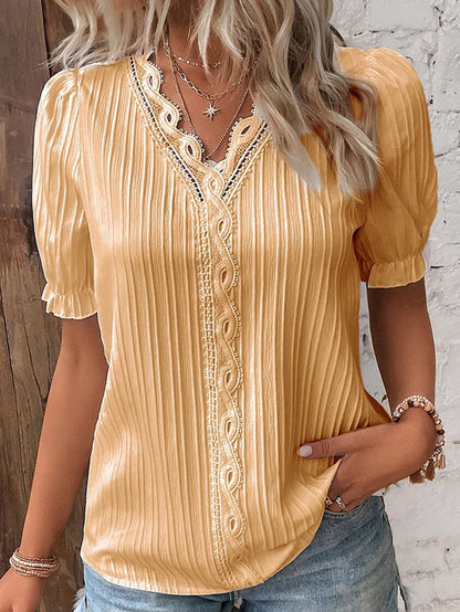 Damen Bluse Kurzarm Sommerleicht Elegante Bluse