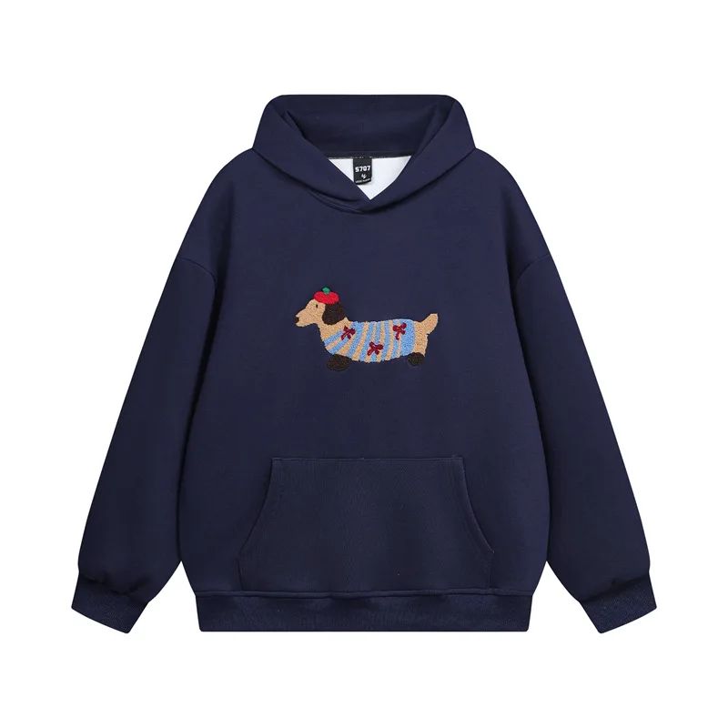 Dackel Hoodie Weich Bequem Mit Stickerei