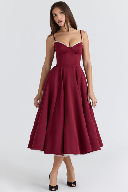 Damenkleid Midi mit Korsett-Oberteil und Rock