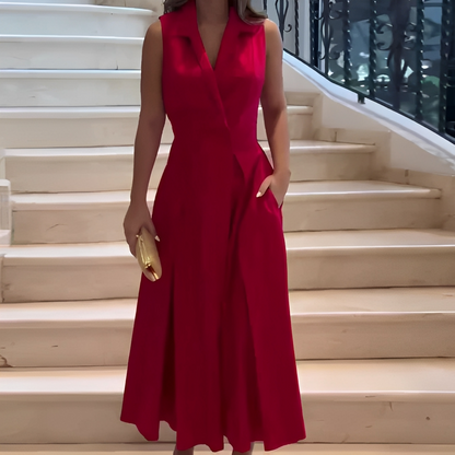 Damenkleid V-Ausschnitt Elegantes Modernes Kleid