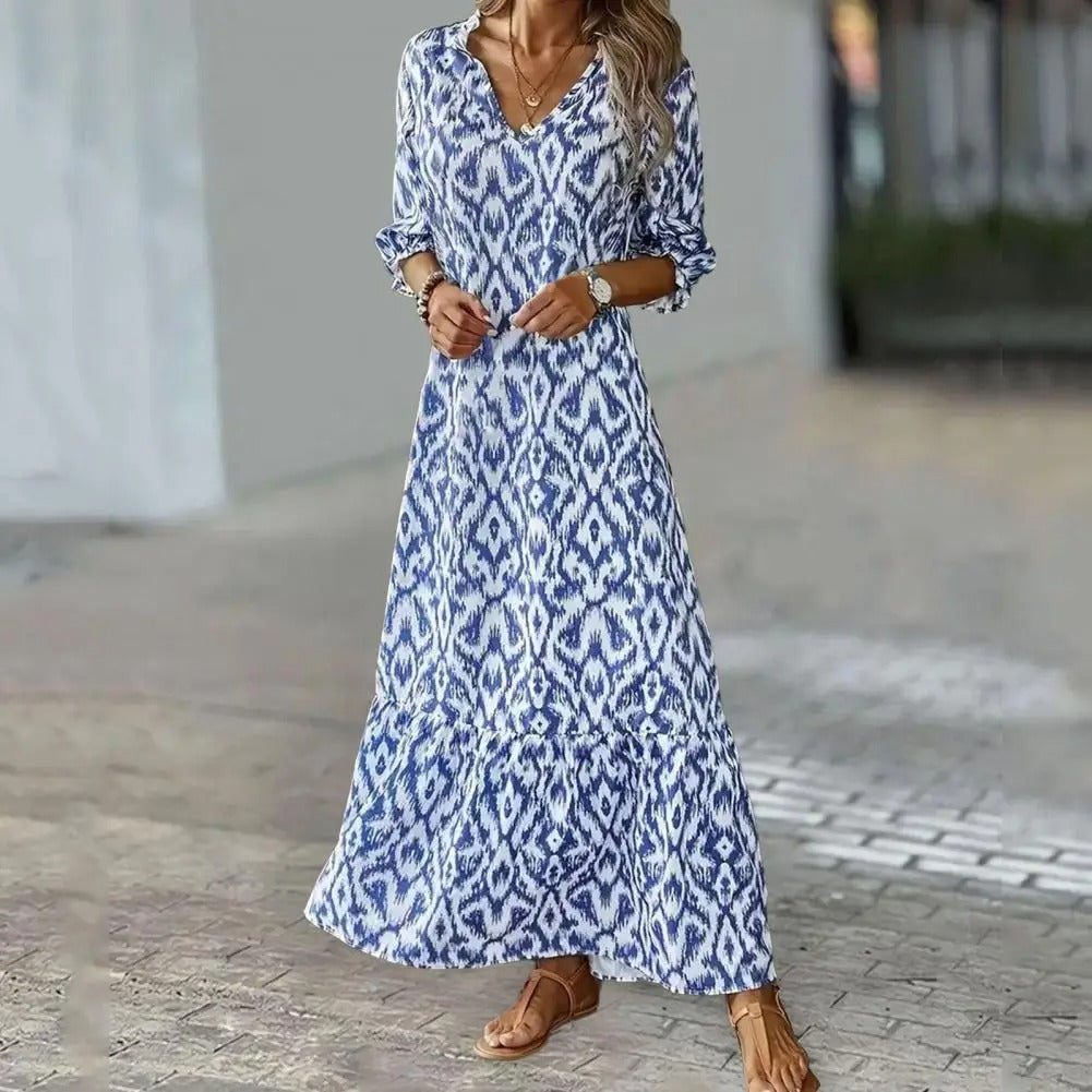 Damen Maxi-Kleid Langausführung Mit Schnitten Sommerkleid - Norvielle