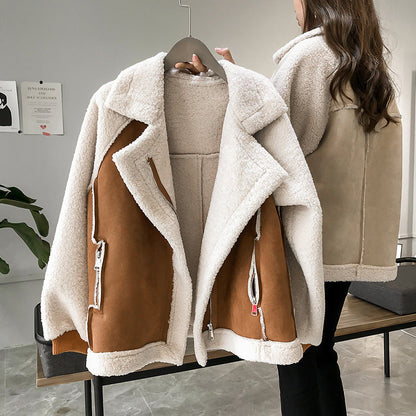 Damen Wintermantel aus Wildleder Elegant