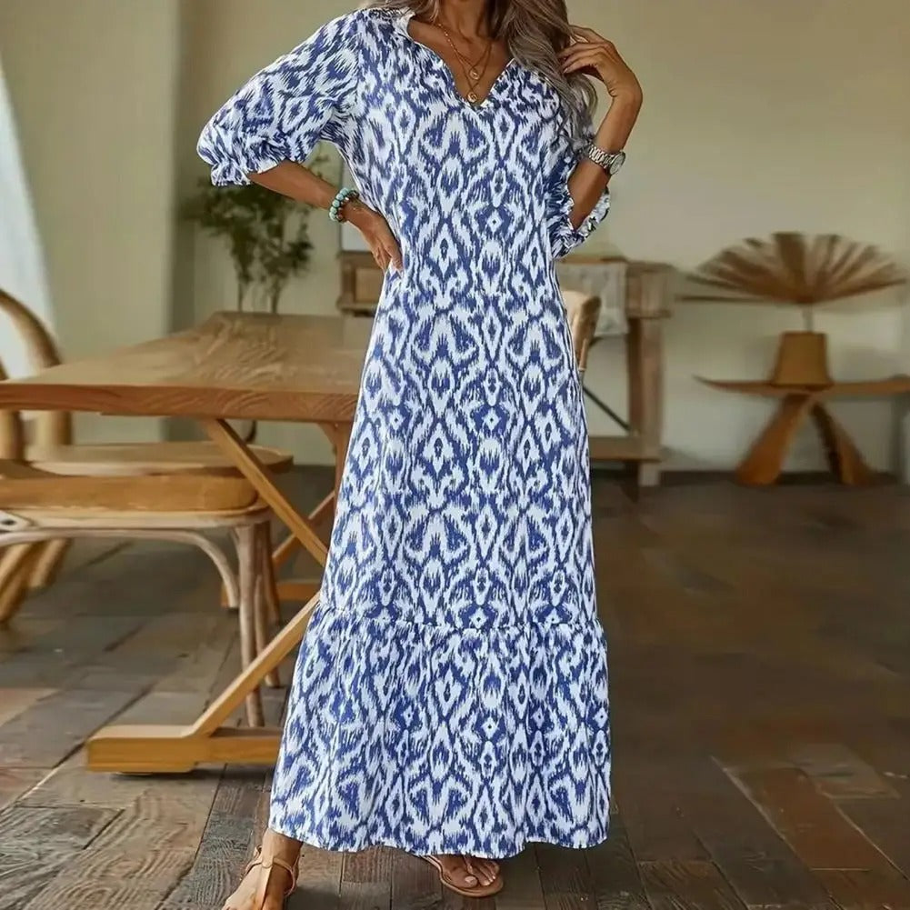 Damen Maxi-Kleid Langausführung Mit Schnitten Sommerkleid