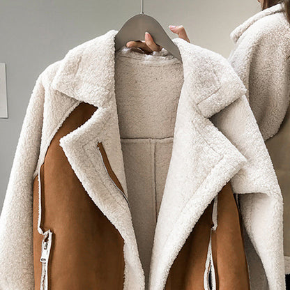 Damen Wintermantel aus Wildleder Elegant