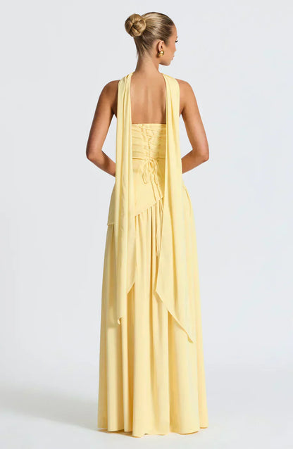 Damen Asymmetrisches Maxi-Kleid Elegant Hochzeitsgast