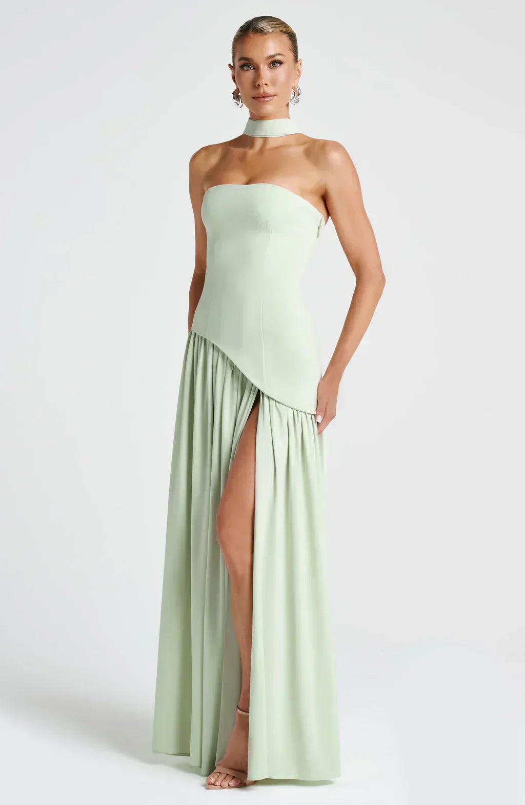 Damen Asymmetrisches Maxi-Kleid Elegant Hochzeitsgast