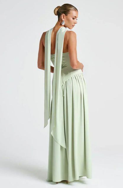 Damen Asymmetrisches Maxi-Kleid Elegant Hochzeitsgast
