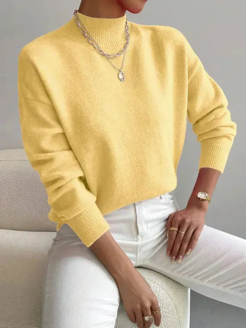 Damen Pullover Eleganter Rollkragen Weich