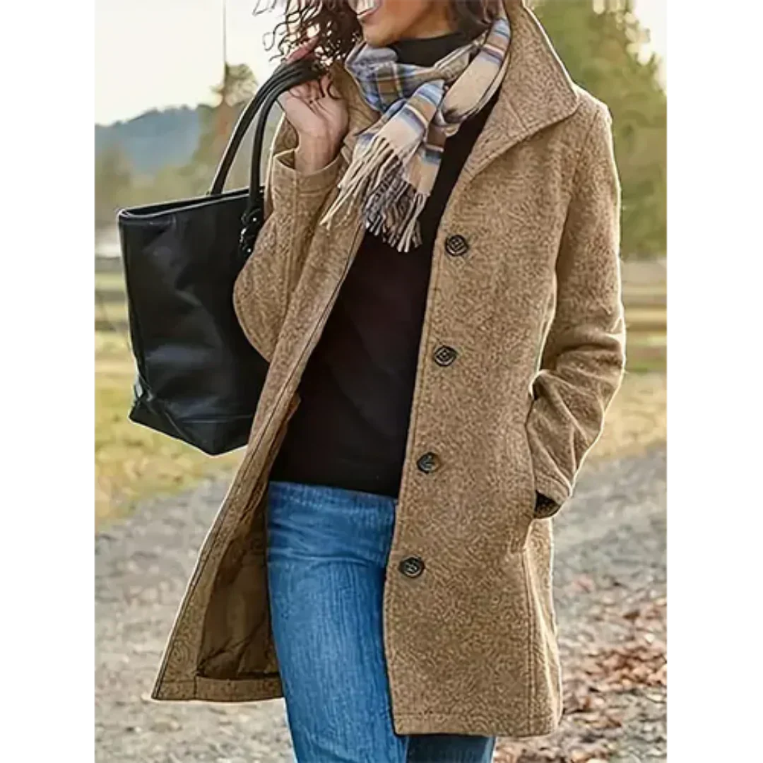 Damen Trenchcoat Lang Winterwarm