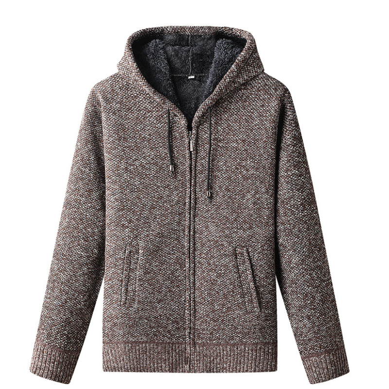 Herren Strickjacke mit Kapuze und Reißverschluss Warm - Norvielle