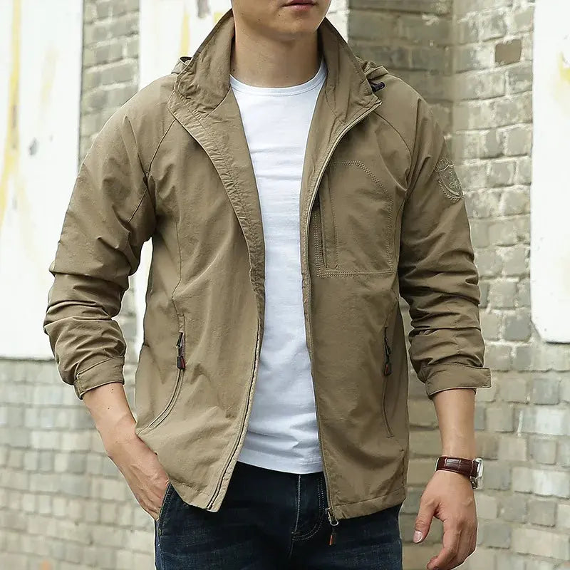Herren Outdoorjacke Atmungsaktives Material Wasserabweisend Leicht