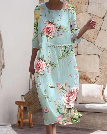 Elegantes Damen Sommerkleid Bauchfrei Blumenmuster