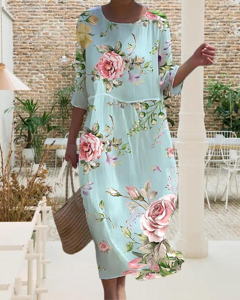 Elegantes Damen Sommerkleid Bauchfrei Blumenmuster