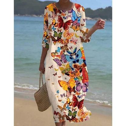 Elegantes Damen Sommerkleid Bauchfrei Blumenmuster