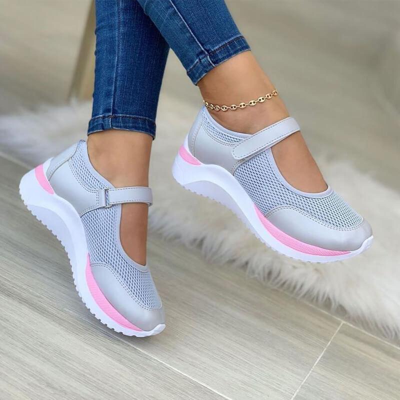 Damen Sneaker Atmungsaktives Mesh Bequem Klettverschluss - Norvielle