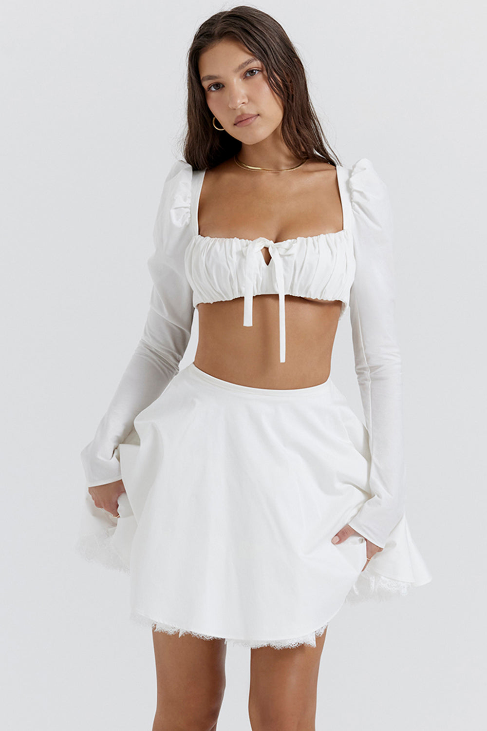 Damen Puffärmel Mit Schleife