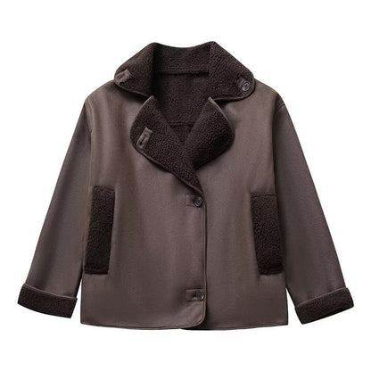 Velourslederjacke Damen Fleecefutter