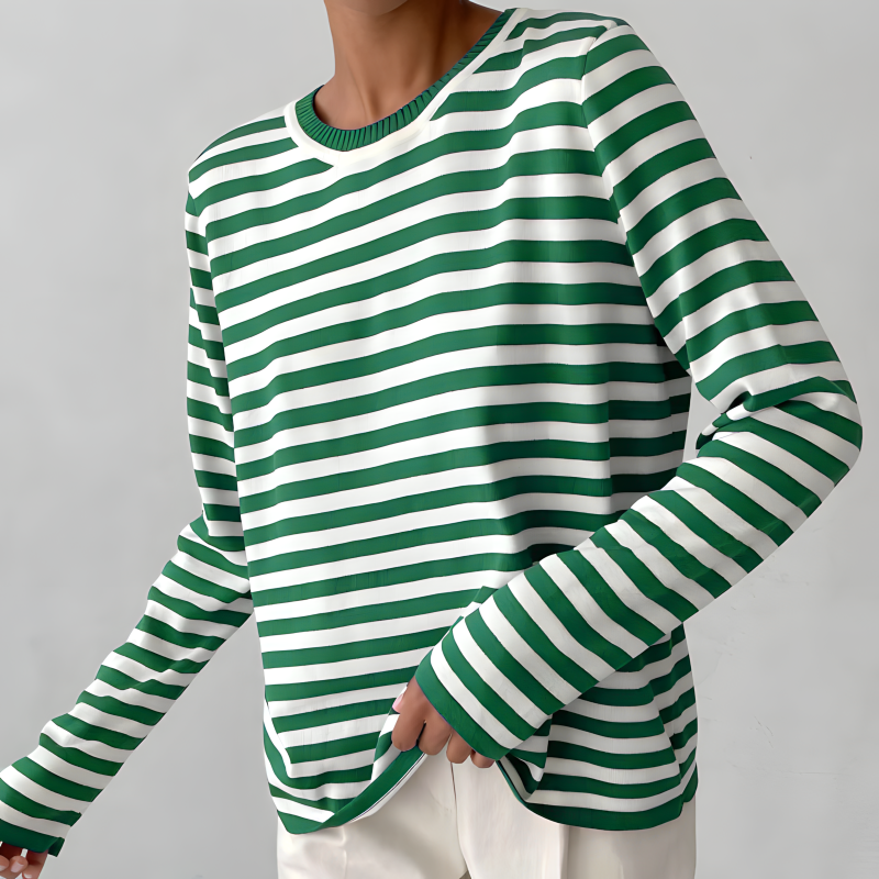 Gestreifter Damenpullover Modern Casual