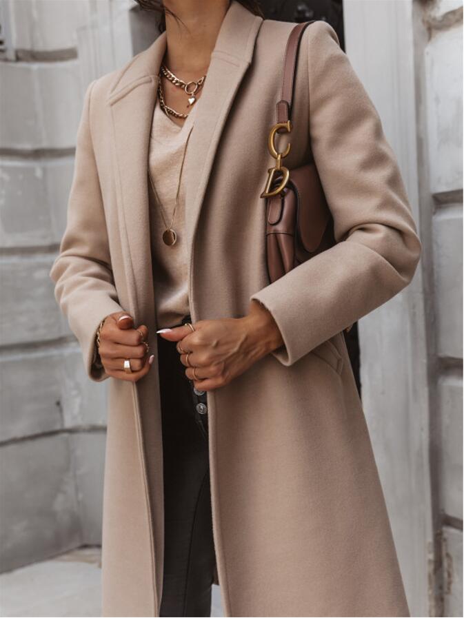 Damen Burgunder Eleganter Wintermantel
