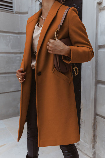 Damen Burgunder Eleganter Wintermantel