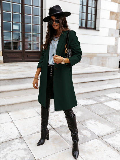 Damen Burgunder Eleganter Wintermantel