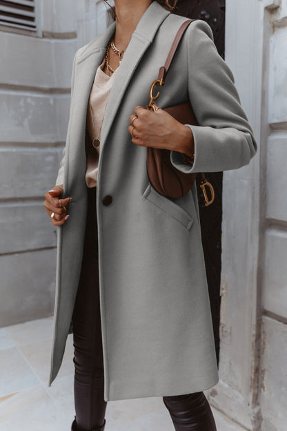 Damen Burgunder Eleganter Wintermantel