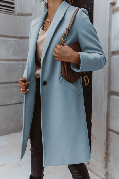 Damen Burgunder Eleganter Wintermantel