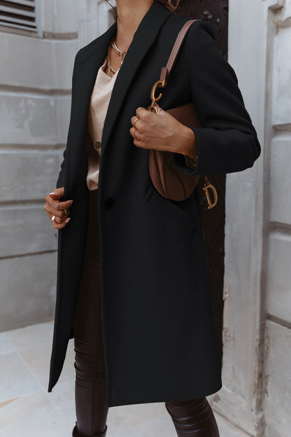 Damen Burgunder Eleganter Wintermantel