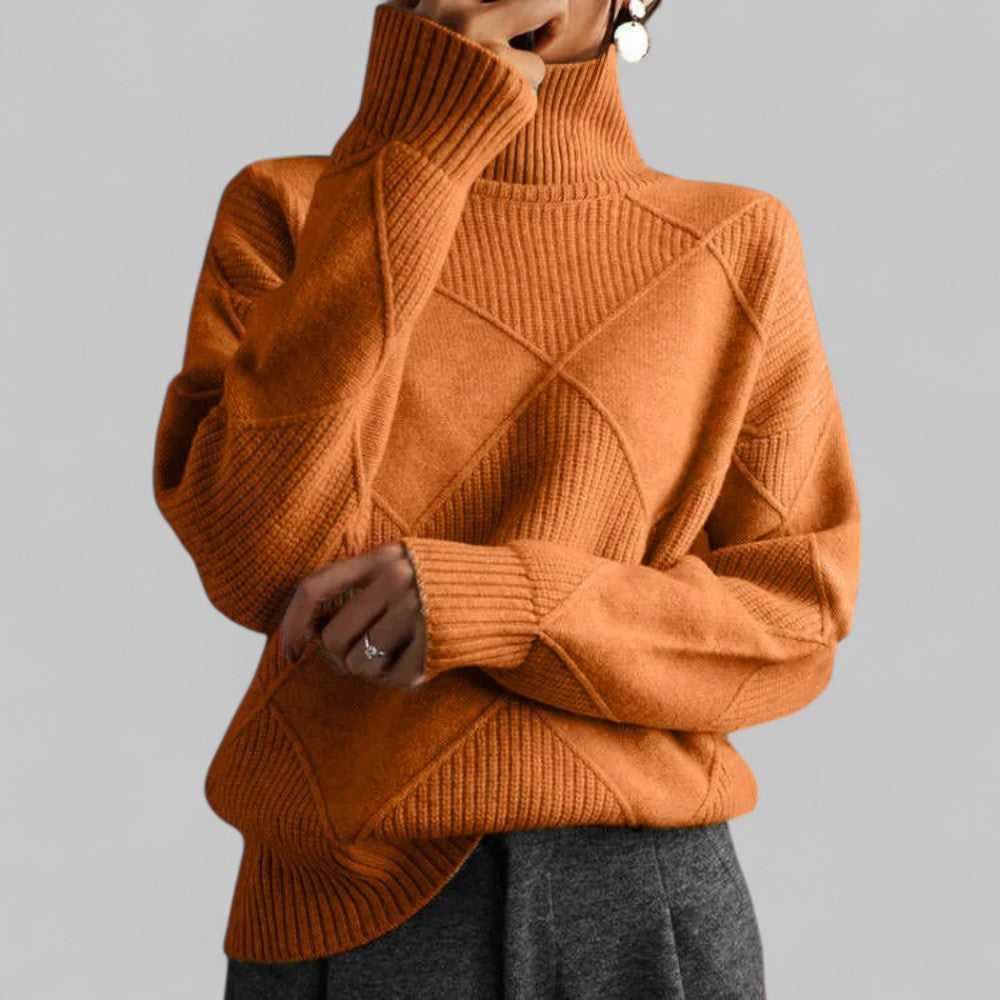 Damen Rollkragenpullover Locker Geschnitten Bequem
