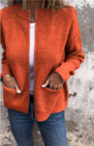 Damen Klassische Lederjacke Reißverschluss Modern
