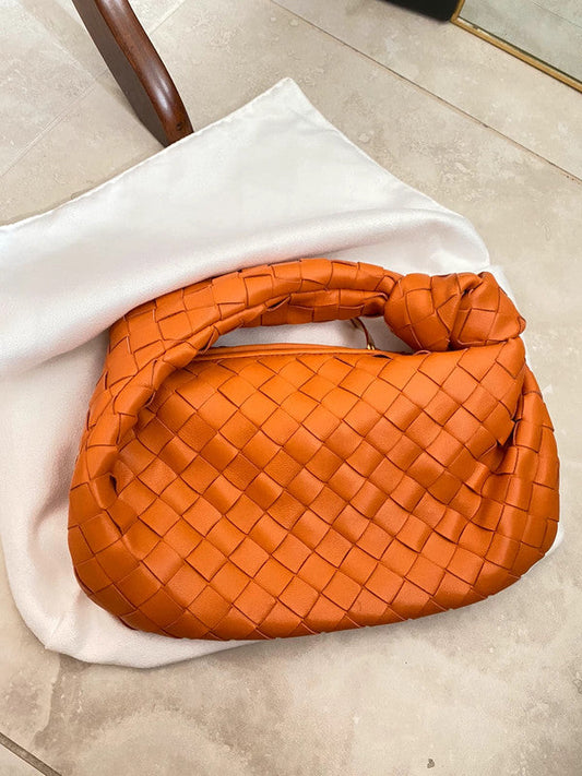Geflochtene Damenhandtasche Italienischer Stil Braun - Norvielle