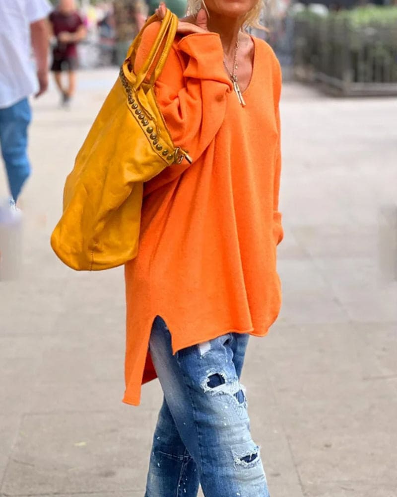 Damen Oversized Sweater Großgröße Weich - Norvielle