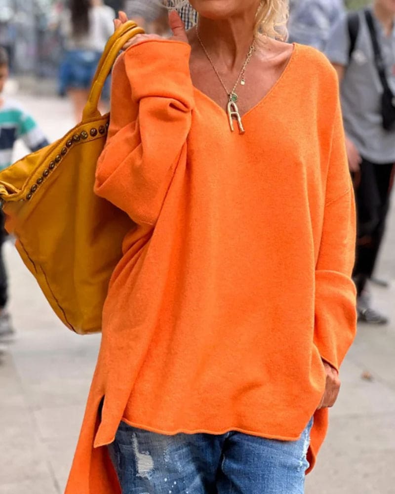Damen Oversized Sweater Großgröße Weich