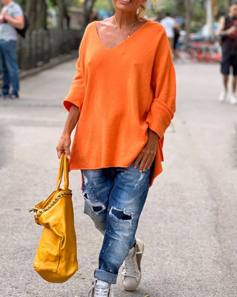 Damen Oversized Sweater Großgröße Weich