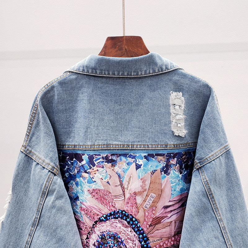 Damen Oversized Denimjacke Moderner Berliner Stil - Norvielle