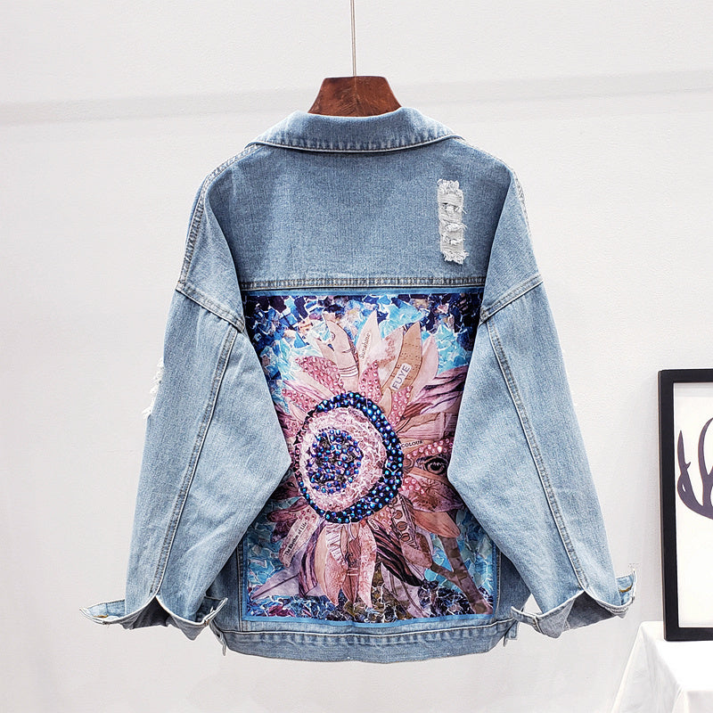 Damen Oversized Denimjacke Moderner Berliner Stil