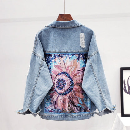 Damen Oversized Denimjacke Moderner Berliner Stil