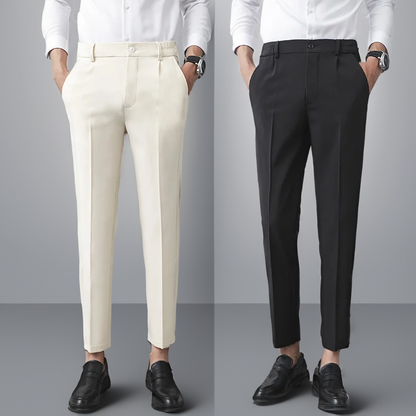 Herren Slim-Fit-Hose Elfenbein Elegant