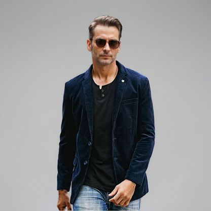 Herren Blazer Braun Cord Elegant Klassisch