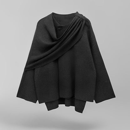 Damen Cape Asymmetrisch Mit Schaloptik